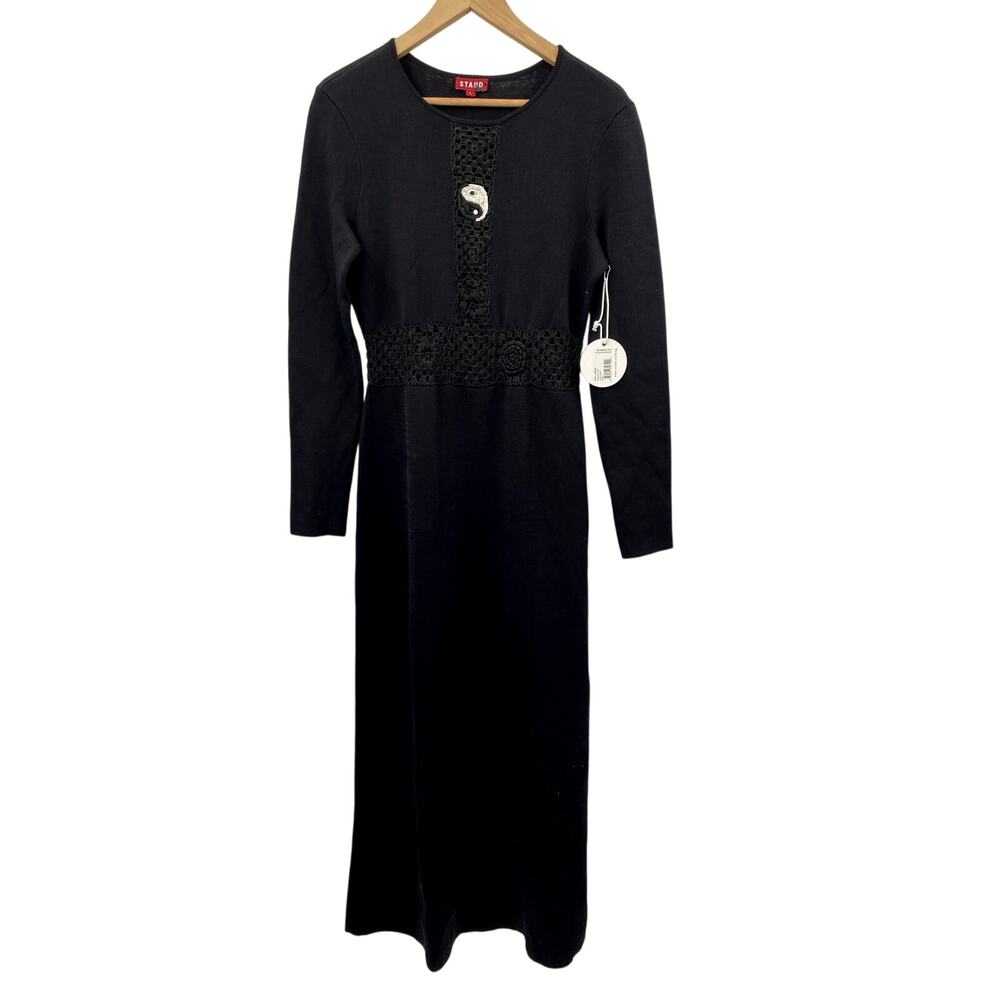 STAUD black yin yang petal dress - Picture 3 of 7